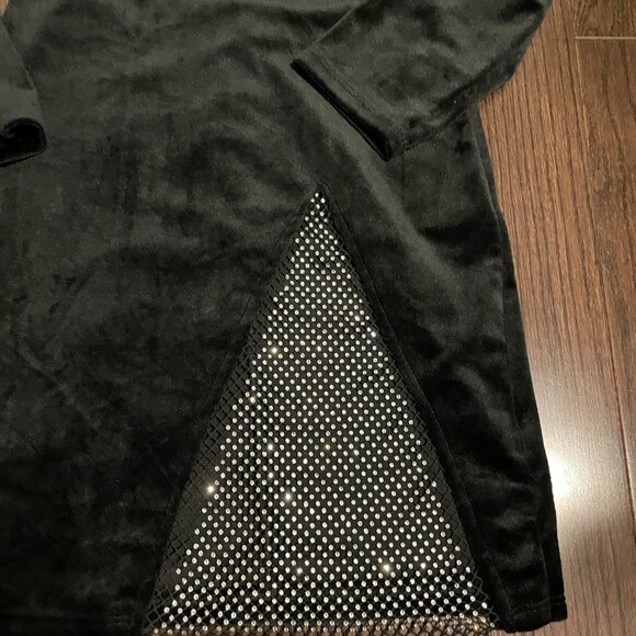 Black Velvet Rhinestone Dress - Picture 2 of 5